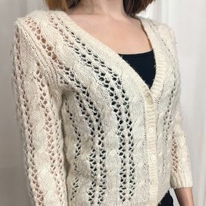 Abercrombie & Fitch Creme V-Neck Cardigan